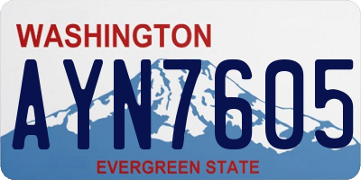 WA license plate AYN7605