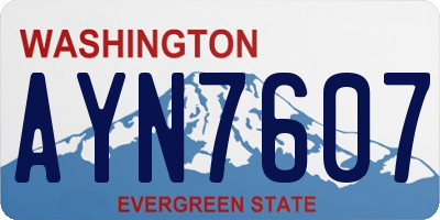 WA license plate AYN7607