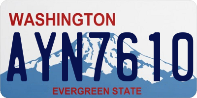WA license plate AYN7610
