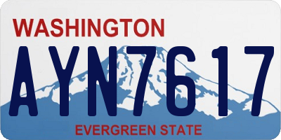 WA license plate AYN7617