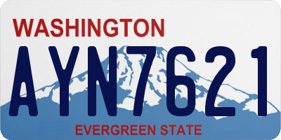 WA license plate AYN7621