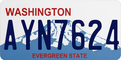WA license plate AYN7624