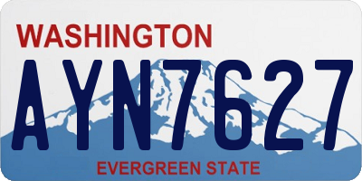 WA license plate AYN7627