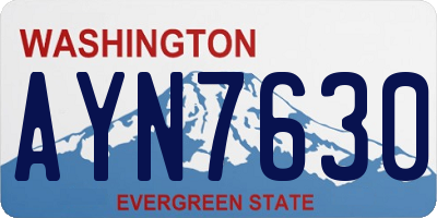 WA license plate AYN7630