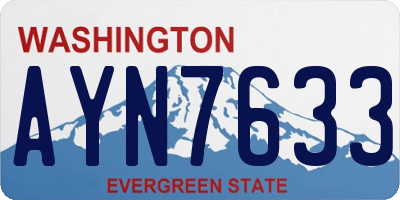 WA license plate AYN7633
