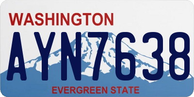 WA license plate AYN7638