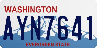 WA license plate AYN7641