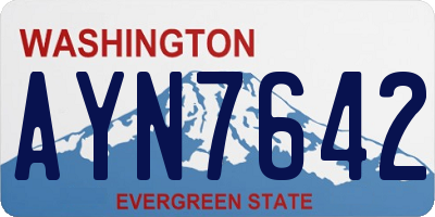 WA license plate AYN7642