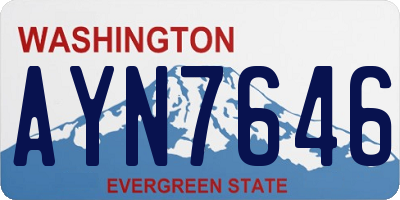 WA license plate AYN7646