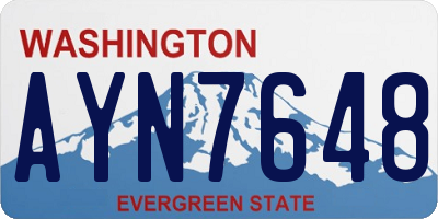 WA license plate AYN7648