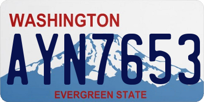 WA license plate AYN7653