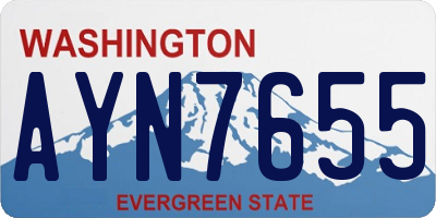 WA license plate AYN7655