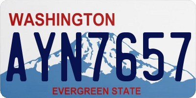 WA license plate AYN7657