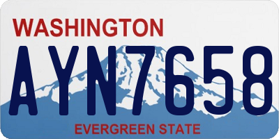 WA license plate AYN7658