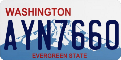 WA license plate AYN7660