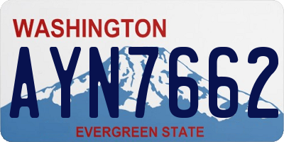 WA license plate AYN7662