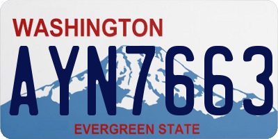 WA license plate AYN7663