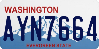 WA license plate AYN7664