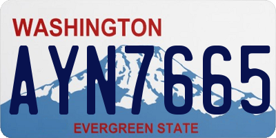 WA license plate AYN7665