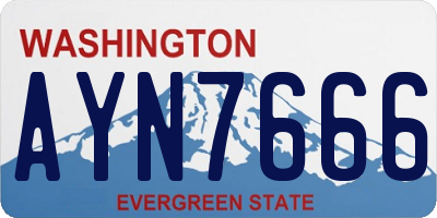 WA license plate AYN7666