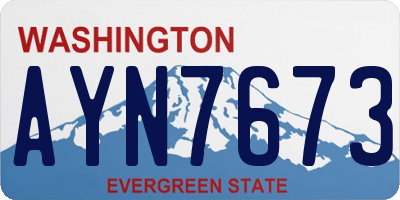 WA license plate AYN7673