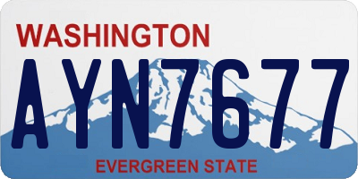 WA license plate AYN7677