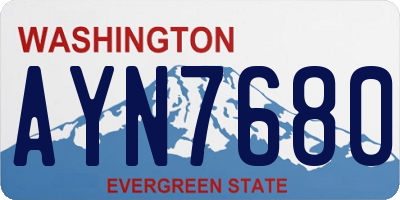 WA license plate AYN7680