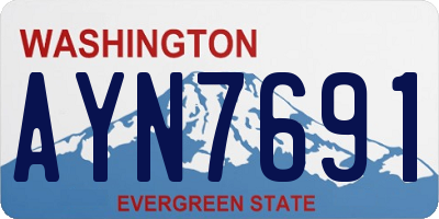 WA license plate AYN7691