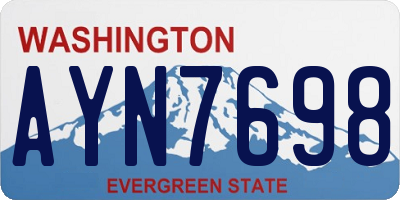 WA license plate AYN7698