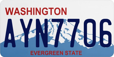 WA license plate AYN7706