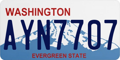 WA license plate AYN7707