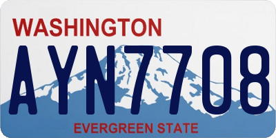 WA license plate AYN7708