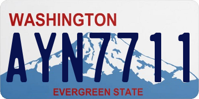 WA license plate AYN7711