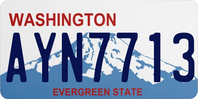WA license plate AYN7713
