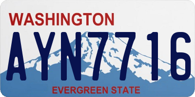 WA license plate AYN7716