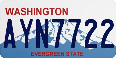 WA license plate AYN7722