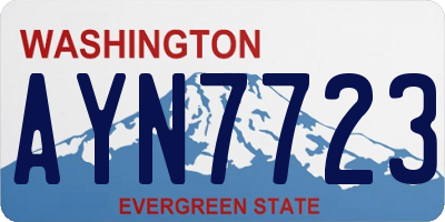 WA license plate AYN7723