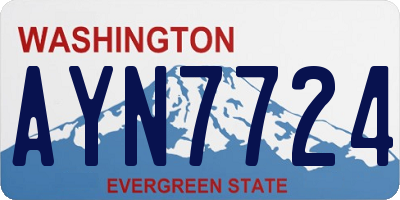 WA license plate AYN7724
