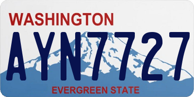 WA license plate AYN7727