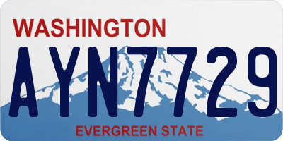 WA license plate AYN7729