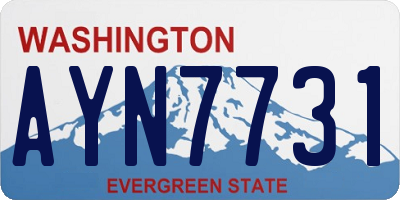WA license plate AYN7731