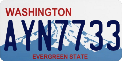 WA license plate AYN7733