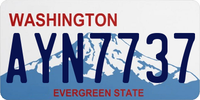 WA license plate AYN7737