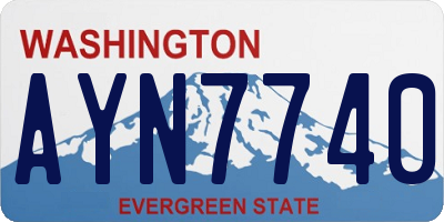 WA license plate AYN7740