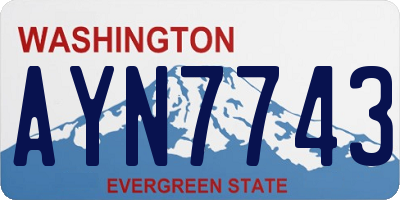 WA license plate AYN7743