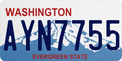 WA license plate AYN7755