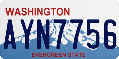 WA license plate AYN7756
