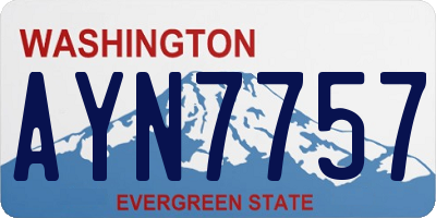 WA license plate AYN7757