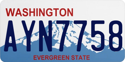 WA license plate AYN7758
