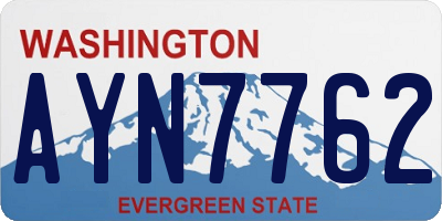 WA license plate AYN7762